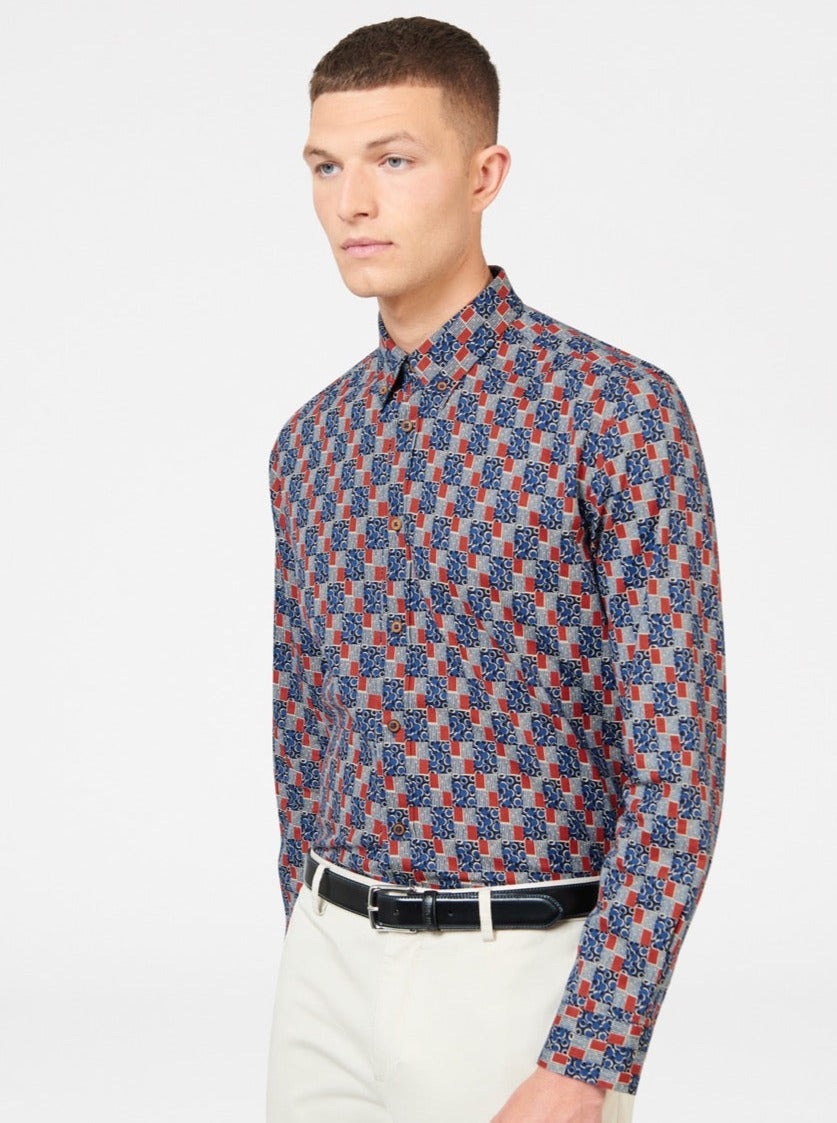 Chemises Ben Sherman 1950s Checkerboard Indigo | WMX-06850556